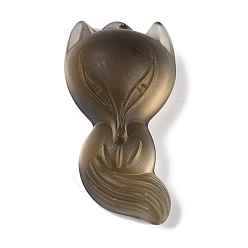 Коричневый Стеклянные подвески, лиса прелести, кофе, 34x19x13 мм, отверстие : 0.8 мм