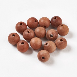 Saddle Brown Undyed Jujube Natural Wood Beads, Round, Saddle Brown, 10mm, Hole: 2mm