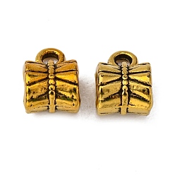 Antique Golden Tibetan Style Alloy Tube Bails, Loop Bails, Column Bail Beads, Cadmium Free & Lead Free, Antique Golden, 9.5x7x6mm, Hole: 3.5mm, about 1380pcs/1000g
