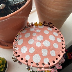 Pink Mushroom Opaque Resin Earring Holder, Dangle Earring Organizer Stands, Pink, 9x9x7cm