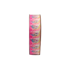 Mermaid 50 Yards Printed Polyester Grosgrain Ribbons, Garment Accessories, Mermaid, 1 inch(25mm)