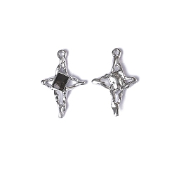 Звезда Подвески из эмали и сплава, платина, звезда, 29x19 мм, отверстие : 1.5 мм