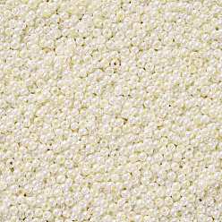 Creamy White 11/0 Grade A Round Glass Seed Beads, Ceylon, Creamy White, 2.3x1.5mm, Hole: 1mm, about 48500pcs/pound