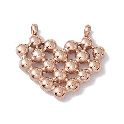 Roségold Ionenbeschichtung (IP) 304 Edelstahlanhänger, hohl, Herzanhänger, Roségold, 17.5x19x3 mm, Bohrung: 1.8 mm