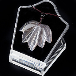 Quartz Crystal Natural Quartz Crystal Pendants Necklaces, Leaf, 14.96 inch(38cm)