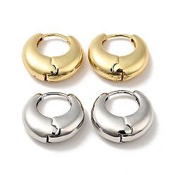 Mixed Color Rack Plating Brass Thick Hoop Earrings for Men Women, Mixed Color, 17x18x6mm, Pin: 0.8mm
