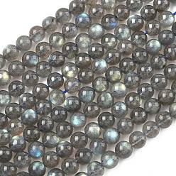 Лабрадорита Природные лабрадорита бисер нитей, гладкий круглый, 6~6.5 мм, отверстие : 0.7 мм, около 62 шт / нитка, 15.47'' (39.3 см)