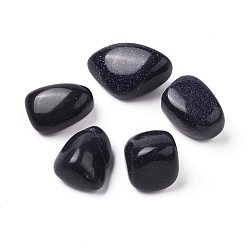 Blue Goldstone Synthetic Blue Goldstone Beads, Tumbled Stone, Vase Filler Gems, No Hole/Undrilled, Nuggets, 20~35x13~23x8~22mm