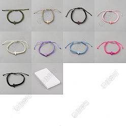 (52) Непрозрачная лаванда 9шт. 9цвета, браслеты из плетеного полиэстерного шнура с бусинами, Браслеты из синтетических бирюзовых бусин для мужчин и женщин, разноцветные, внутренний диаметр: 2-1/4~3-1/8 дюйм (5.7~7.8 см), 1 шт / цвет