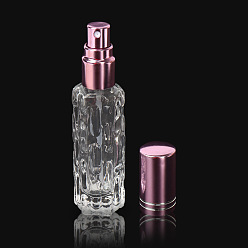 Pearl Pink Mini Refillable Glass Spray Empty Bottles, with Aluminum Fine Mist Sprayer & Dust Cap, for Perfume, Essential Oil, Pearl Pink, 2.3x2.3x9.3cm, Capacity: 10ml(0.34fl. oz)