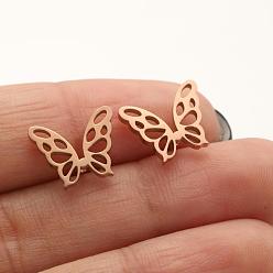 671 rose gold Earrings Girls Cute Spring Summer Butterfly Wings Heart Pattern Personality Earrings