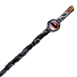 Rhodonite Natural Rhodonite Witch Magic Stick, Cosplay Evil Eye Magic Wand, for Witches and Wizards, 350mm