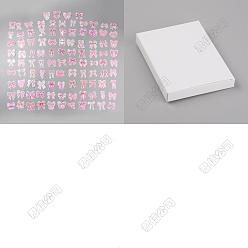 Pink 2 наборы декоративных наклеек из ПВХ, форма банта, розовые, 36~58x38.5~57.5x0.2 мм, 103 шт / комплект