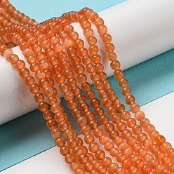 Coral Cat Eye Beads Strands, Round, Coral, 4mm, Hole: 0.7mm, about 100~105pcs/strand, 14.37~14.69 inch(36.5~37.3cm)