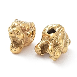 Golden Ion Plating(IP) 304 Stainless Steel Beads, Tiger, Golden, 11x8x9mm, Hole: 2mm
