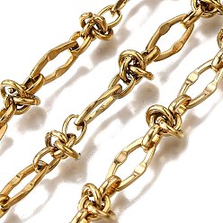 Настоящее золото 18K Ионное покрытие (ip) 304 узел из нержавеющей стали с овальными звеньями цепи, несварные, реальный 18 k позолоченный, 14x7.5x14 мм