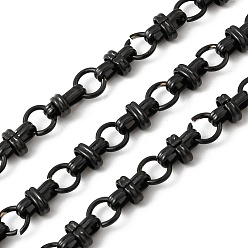 Черный 304 стали крест ссылка цепи из нержавеющей, несварные, с катушкой, ионное покрытие (ip), чёрные, 8x5.5x4 мм