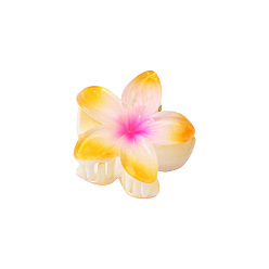 Gold Flower Shape Plastic Claw Hair Clips, Hair Accessories for Women Girl, Gold, 40mm