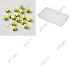 Amarillo de Verde 150piezas de cuentas de concha de imitación de resina opaca, orquídea, verde amarillo, 8x8 mm, agujero: 1.5 mm