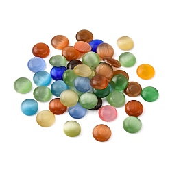 Mixed Color Cat Eye Cabochons, Half Round, Mixed Color, 16x3mm