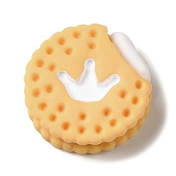 Белый Кабошоны из непрозрачной смолы, имитация еды, декодирование, питание, белые, 21x8 мм