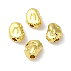 Real 18K Gold Plated Rack Plating Alloy Beads, Long-Lasting Plated, Nuggets, Real 18K Gold Plated, 6.5x5.5x4.5mm, Hole: 1.6mm