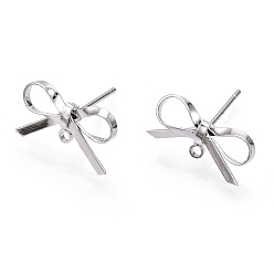 Платинированный Изделия из латуни, с петлей, бантом, без никеля , Реальная платина, 8~10x15 мм, отверстие : 1.2 мм, контактный: 0.7 mm.