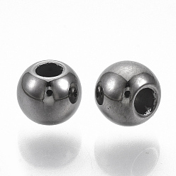 Gunmetal CCB Plastic Beads, Round, Gunmetal, 6.5x5.5mm, Hole: 2mm, about 4260pcs/500g