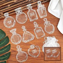 Clear Transparent Dried Flower Bookmarks Crafts Kit, Clear Drift Bottle Bookmarks, Glassware Stickers, Self-adhesive, Clear, 80~90x40~60mm, 10 style, 2pcs/style, 20pcs/set