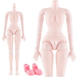 Wheat Plastic Female Movable Joints Action Figure Body, No Head with Shoes, Wheat, 600mm