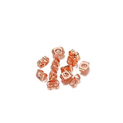 Rose Gold Stainless Steel Ear Back, Friction Ear Nuts, Rose Gold, 6x4.5mm