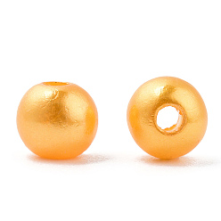 Dark Orange Spray Painted ABS Plastic Imitation Pearl Beads, Round, Dark Orange, 6x5.5mm, Hole: 1.8mm, about 4540 pcs/500g