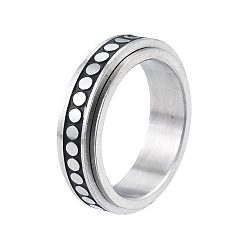 Нержавеющая Сталь Цвет 201 кольцо для пальца с фазой Луны из нержавеющей стали, Успокаивающее беспокойство, медитация, кольцо-спиннер для женщин, цвет нержавеющей стали, внутренний диаметр: 17 мм
