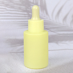 Jaune Bouteille vide d'huile de distributeur en verre, shampooing de douche cosmétique émulsion de stockage bouteille, jaune, 9.2x3.7 cm, capacité: 30 ml (1.01 fl. oz)