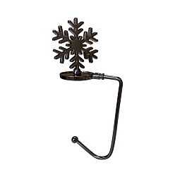 Gunmetal Iron & Alloy Hook Hangers, Mantlepiece Sock Hanger, for Christmas Ornaments, Snowflake, Gunmetal, 135mm