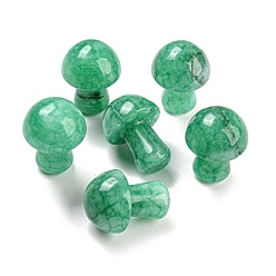 Medium Sea Green Handmade Dyed Natural Jade Display Decorations, Home Decoration, Mushroom, Medium Sea Green, 21x16mm