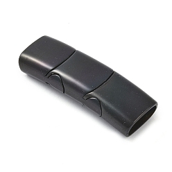 Черный Ионное покрытие (ip) 316 магнитные кламмеры из хирургической нержавеющей стали с приклеиваемыми концами, прямоугольные, чёрные, 37x12x7 мм, отверстие : 10x5 мм