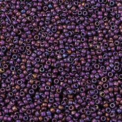 (515F) High Metallic Frost Mardi Gras TOHO Round Seed Beads, Japanese Seed Beads, Matte, (515F) High Metallic Frost Mardi Gras, 15/0, 1.5mm, Hole: 0.7mm, about 15000pcs/50g