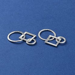 Silver Alloy Linking Rings, Lead Free & Nickel Fre & Cadmium Free, Silver, 33x21x2.1mm