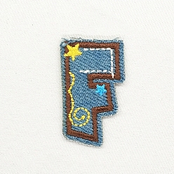 Letter F Computerized Embroidery Cloth Iron on/Sew on Patches, Costume Accessories, Appliques, Letter.F, 38x23mm