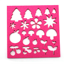 Tree Wool Felt Mix Pattern Moulds, DIY Needle Felting Template Stencil Supplies, Deep Pink, Tree Pattern, 160x160x5mm
