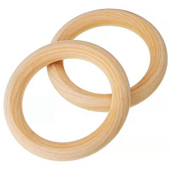 Moccasin Wood Hoops, Macrame Ring, for Crafts and Woven Net/Web with Feather Supplies, Moccasin, 50x8mm
