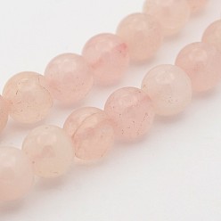 Rose Quartz Natural Rose Quartz Round Beads Strands, 4mm, Hole: 1mm, about 89~95pcs/strand, 15 inch