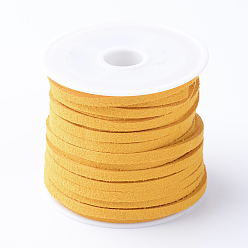 Goldenrod Faux Suede Cord, Faux Suede Lace, Goldenrod, 3x1.5mm, about 5.46 yards(5m)/roll, 25rolls/bag