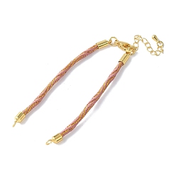 Фламинго Нейлона шнур браслеты, для изготовления браслета с соединителем, с реечным покрытием, золотыми застежками-карабинами и удлинителями цепочек, долговечный, без кадмия и без свинца, фламинго, 5-3/4~6x1/8x1/8 дюйм (14.7~15.2x0.3 см)