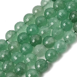 Strawberry Quartz Natural Green Strawberry Quartz Beads Strands, Faceted(128 Facets), Round, 12~12.5mm, Hole: 1mm, about 31pcs/strand, 14.76~14.88''(37.5~37.8cm)