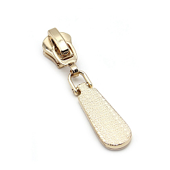 Golden Zinc Alloy Zipper Head with Teardrop Charms, Zipper Pull Replacement, Zipper Sliders for Purses Luggage Bags Suitcases, Golden, 3.7x1.1cm