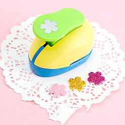 Flower Plastic Paper Craft Hole Punches, Paper Puncher for DIY Paper Cutter Crafts & Scrapbooking, Random Color, Sakura Pattern, 10mm