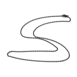 Gunmetal 304 Stainless Steel Cable Chain Necklace for Men Women, Gunmetal, 23.62 inch(60cm)