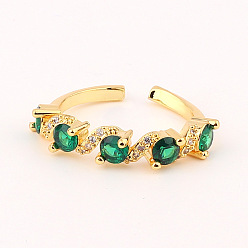 Style 8 Vintage Style Emerald Green CZ Ring with Colorful Stones - Elegant Hand Jewelry